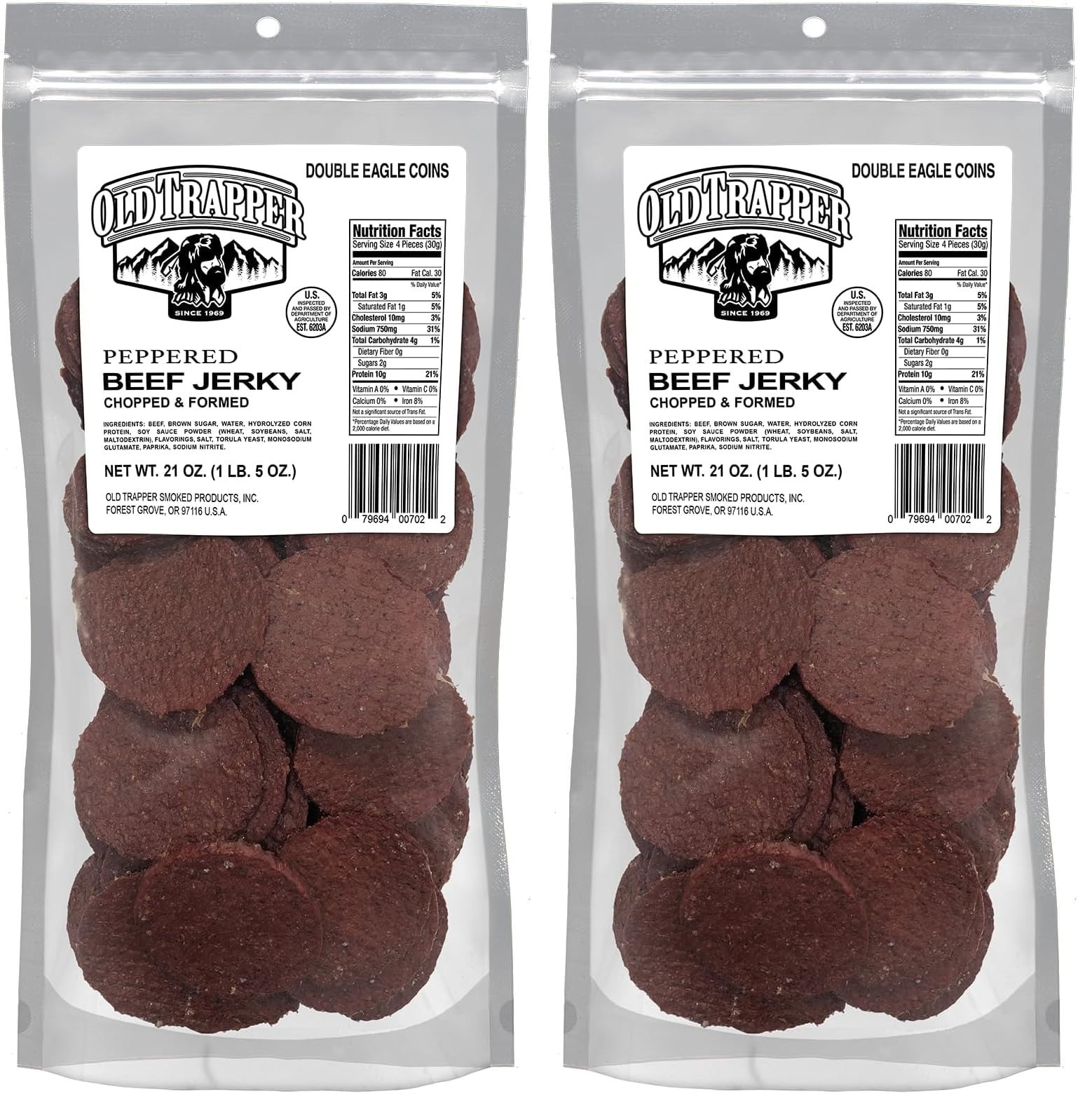 Old Trapper Beef Jerky, 21 Ounce, Gluten Free, 10g Protein Snack
