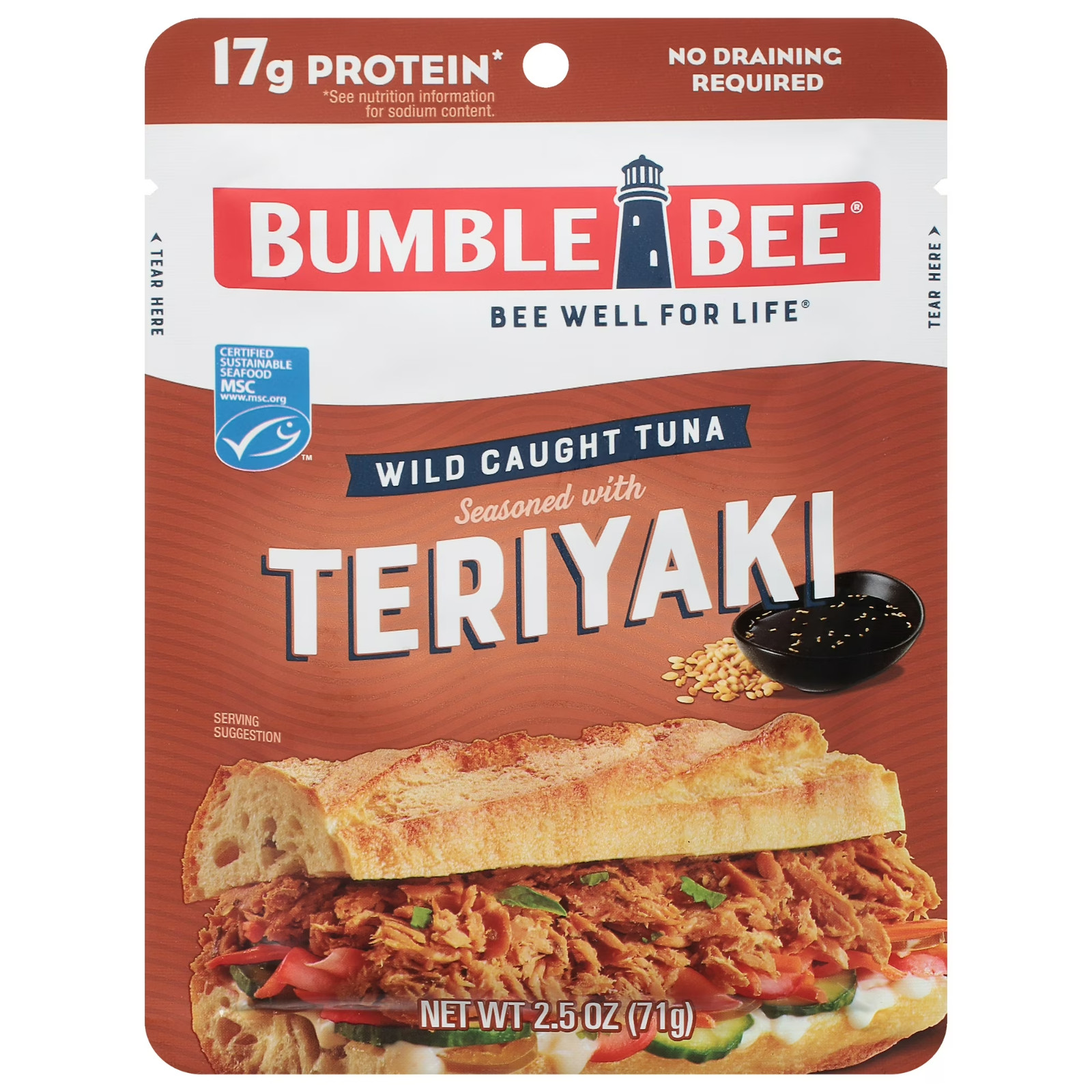 (12 pack) Bumble Bee Teriyaki Seasoned Light Tuna, Wild Caught, 17g Protein…