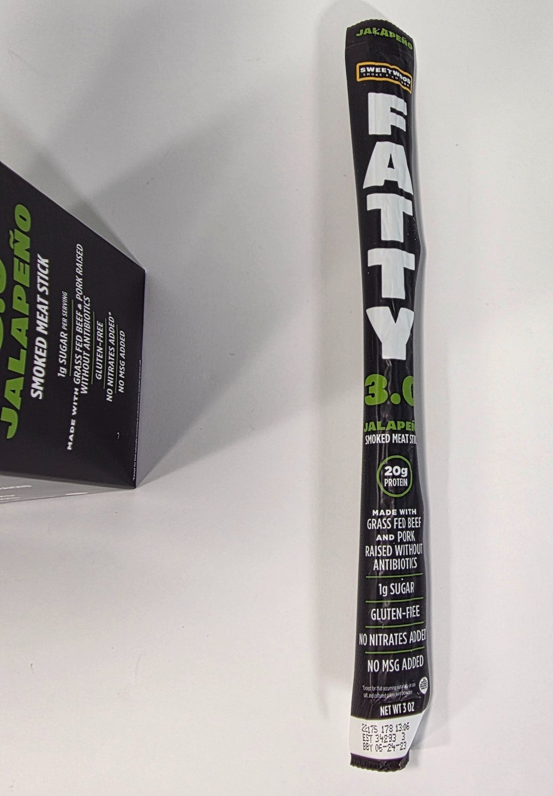 4 Sweetwood Fatty 3.0 Jalapeno Smoked Meat Sticks 20ct BOX (80ct) NEW, EXPIRED