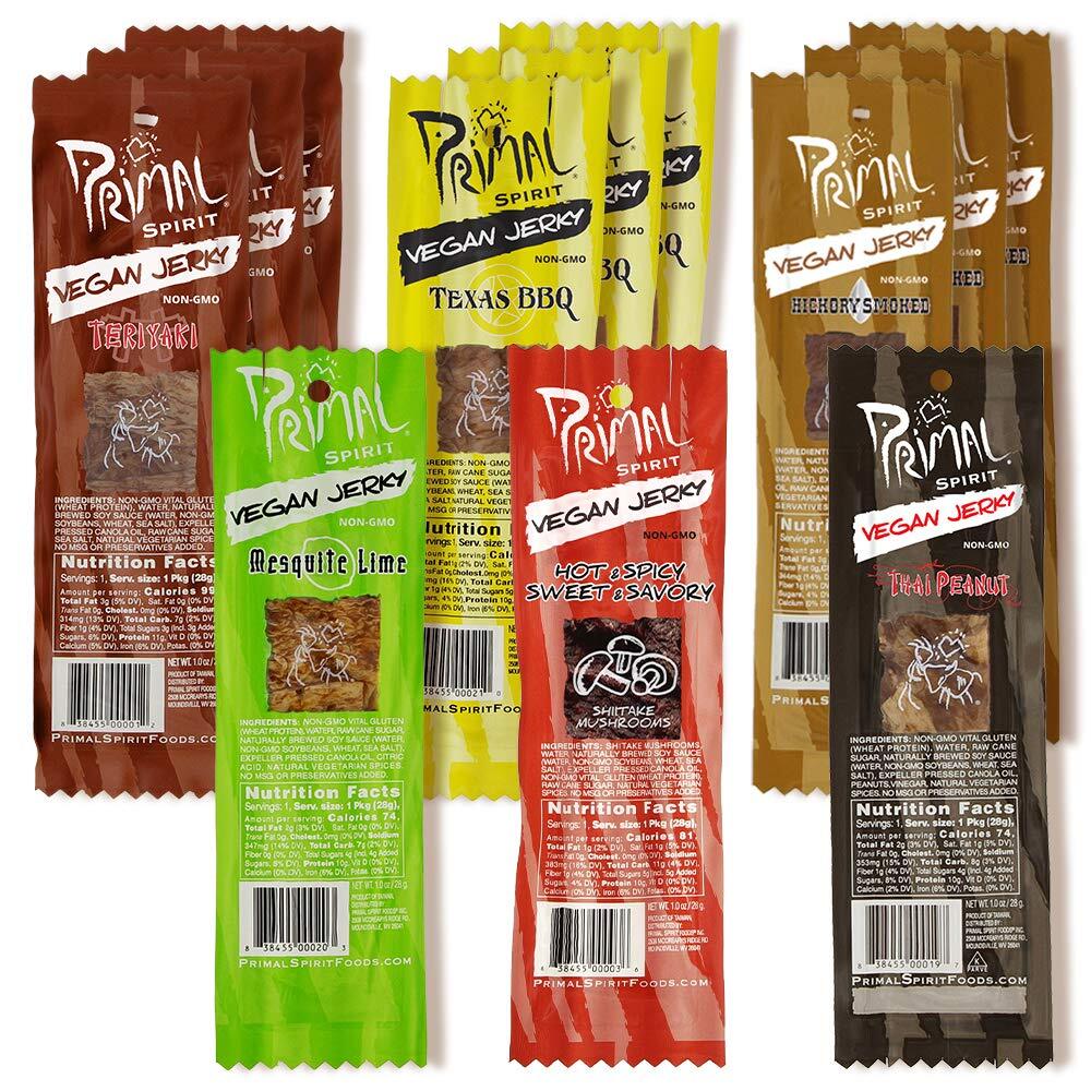 Vegan Jerky Variety Pack 12 Ounces Most Popular Flavors Teriyaki BBQ Smoked