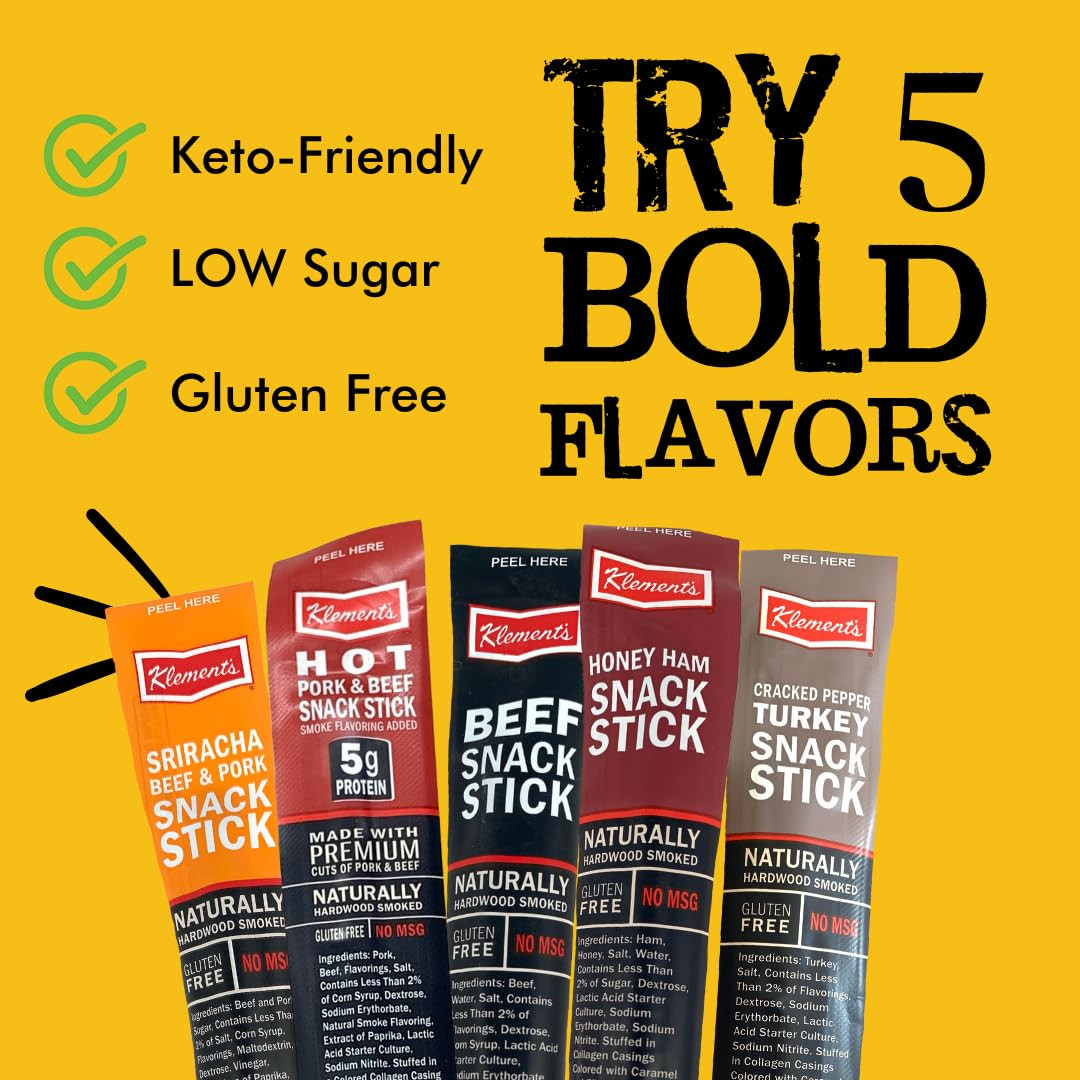 Jerky.Com Meat & Cheese Sticks Sampler | 26Pc Meat Sticks Variety Pack with Beef