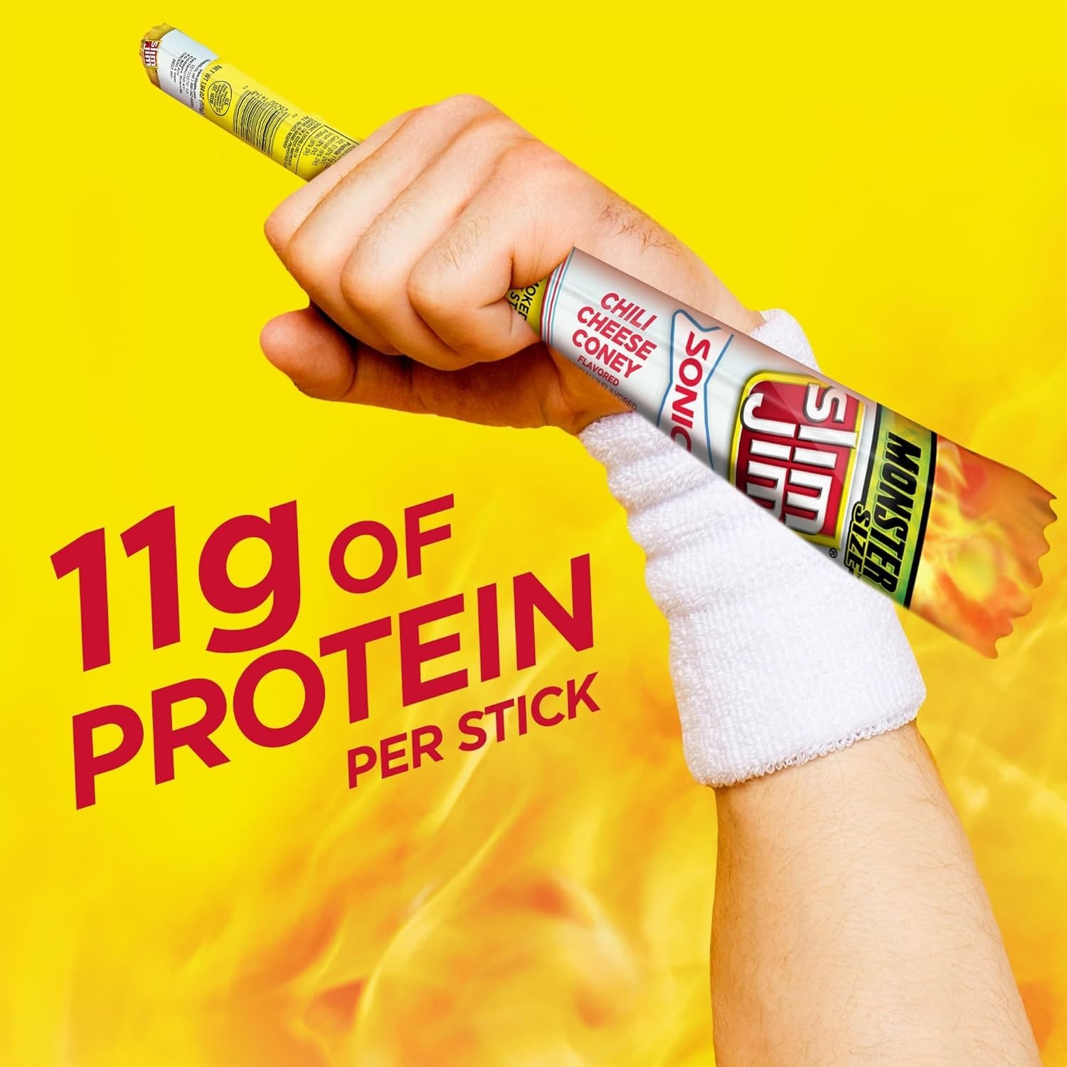High Protein Monster Meat Sticks – Sonic Chili Cheese Coney Flavor, 1.94 oz Each