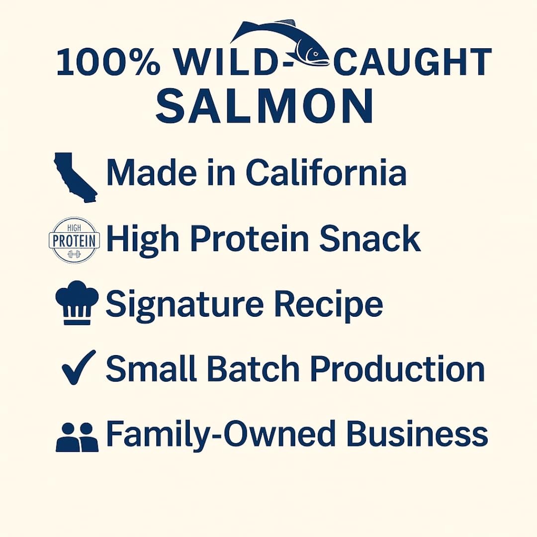Teriyaki Salmon Jerky – Wild Caught, High Protein, Low Carb Snack, 2 oz