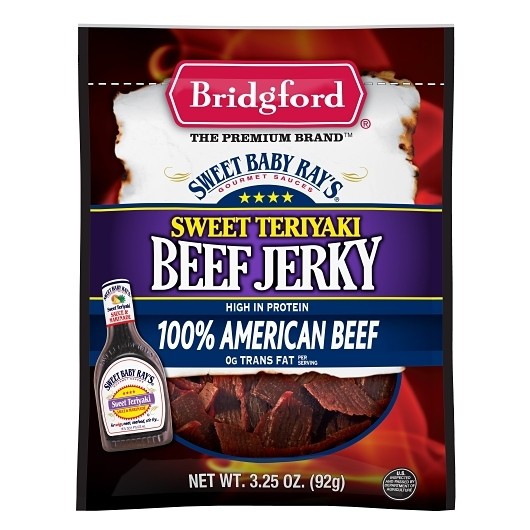 Bridgford Sweet Baby Rays 4 Flavor of 3.25 Ounce Beef Jerky, 24 Count, 1 Per