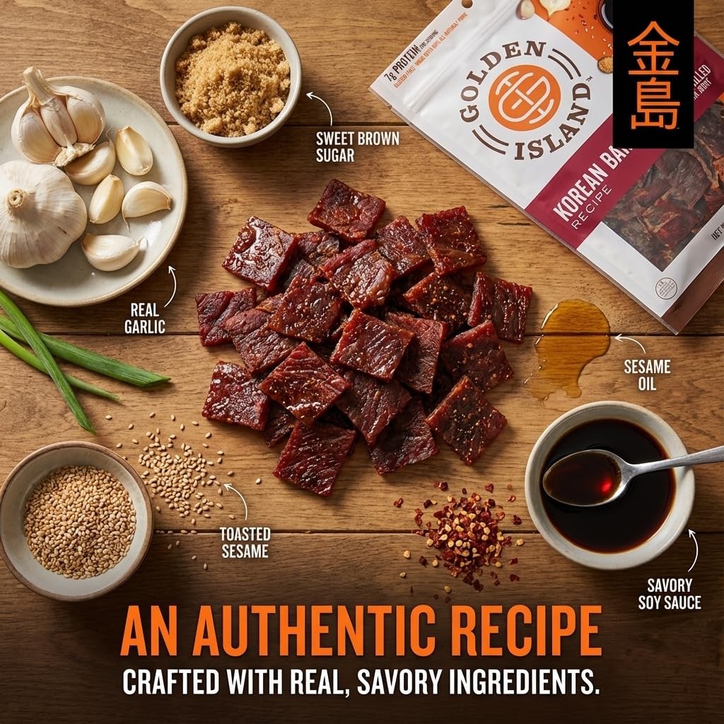 Korean BBQ Pork Jerky (2 Pack) 9 oz Resealable Bag Fire-Grilled Sweet Savory