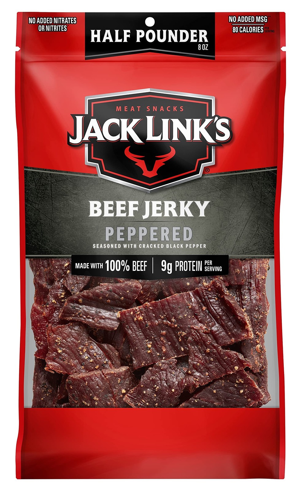 Jack Link’s Peppered Beef Jerky Half Pounder – 8 oz Large 8 Ounce (Pack of 1)