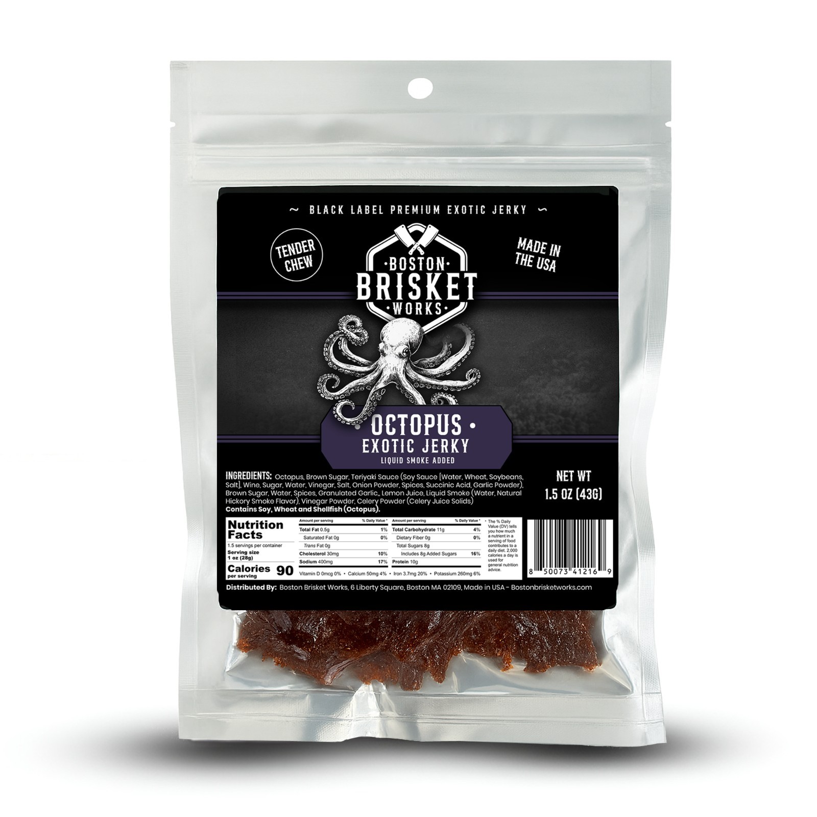 OCTOPUS JERKY – Exotic Wild Game Snack – Made in the USA – Fast Shipping!