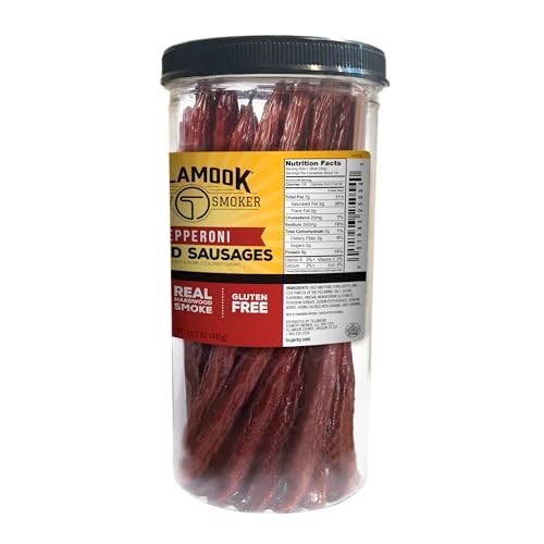 Real Hardwood Smoked Sausages, Pepperoni, 15.2 Ounce Tall Jar, 20 Count