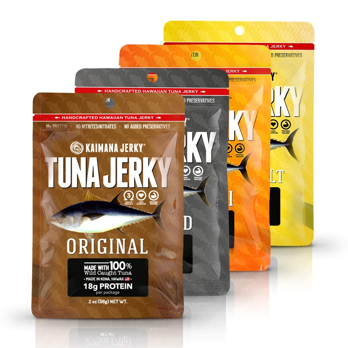 Tuna Jerky – High-Protein, Omega-3 Rich, All-Natural, Wild Caught – 4 Pack
