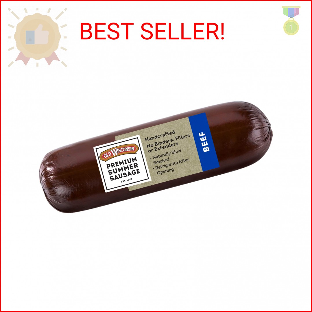 Old Wisconsin Premium Summer Sausage, 100% Natural Meat, Charcuterie, Ready to E