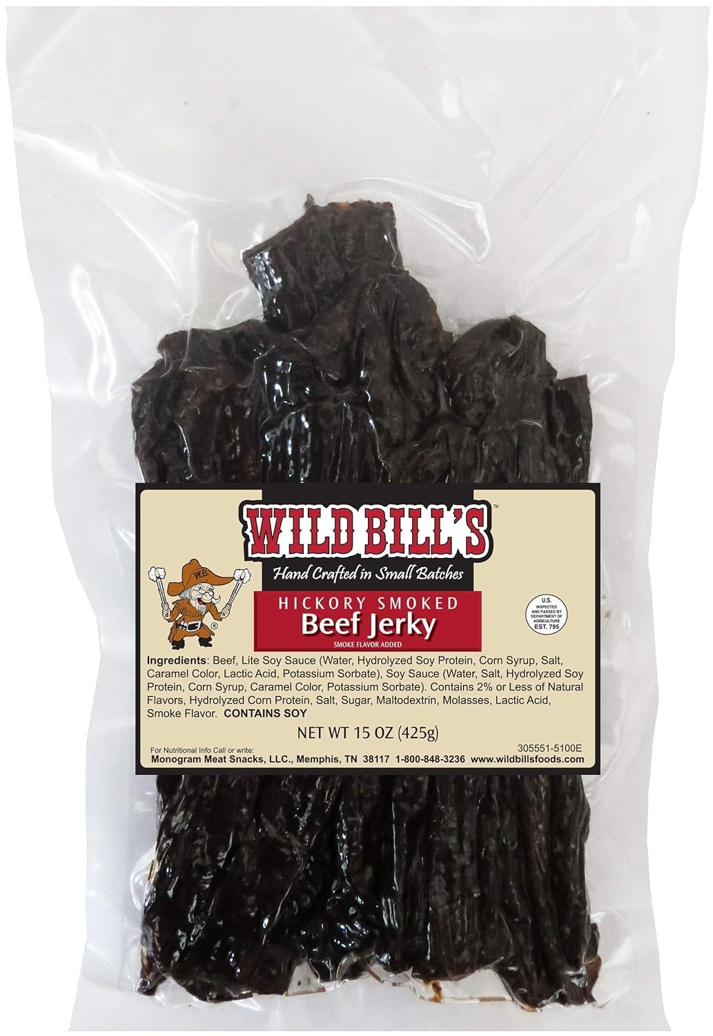 Low-Carb Beef Jerky Strips – 15 Oz Pack of 30 | Perfect Chewy Snack for All Ages