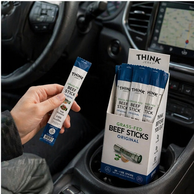 Think Jerky, Original/Jalapeno Beef Sticks 1.0 Ounce Sticks, Pack of 20