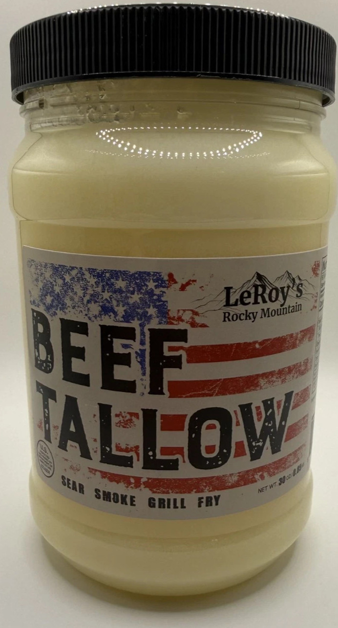 LeRoy’s Rocky Mountain Beef Tallow Smoke Grill Fry Net Wt, 30 oz / 0.85kg – New