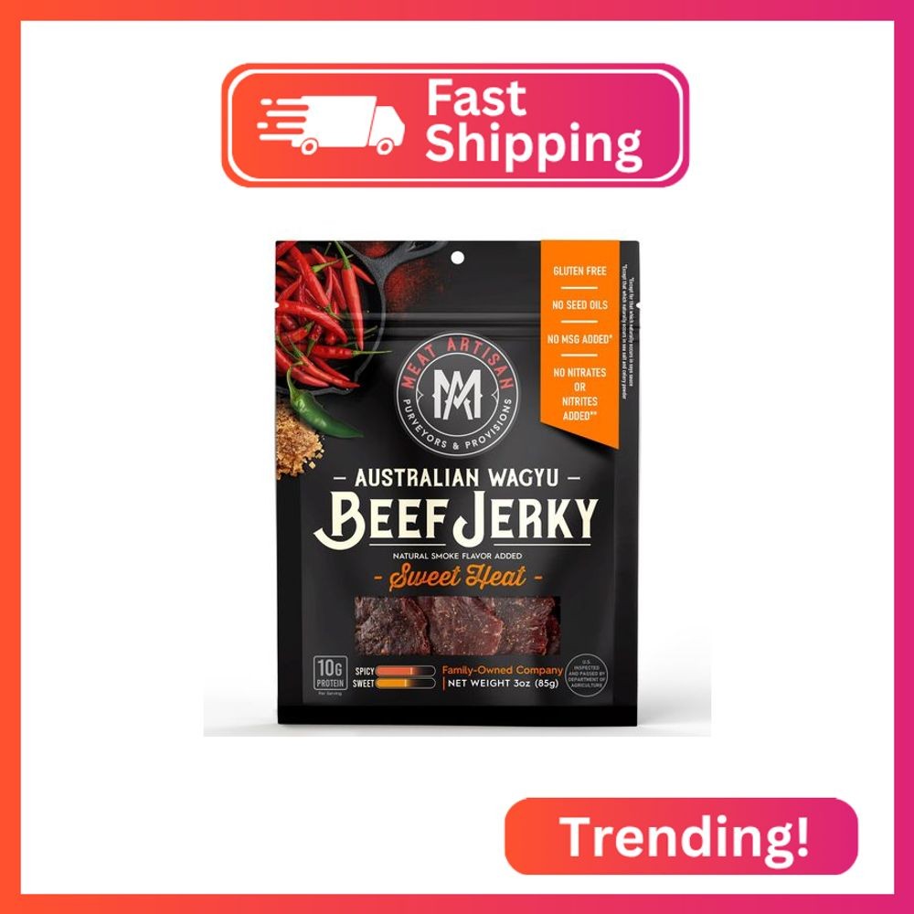 Meat Artisan Beef Jerky – Australian Wagyu Sweet Heat – High Protein Snack – Glu