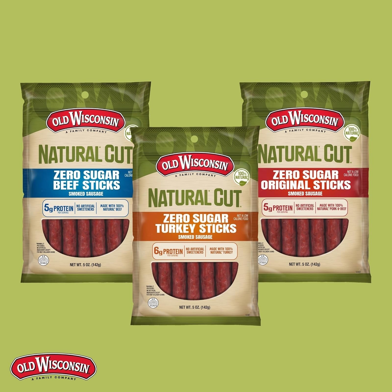 Old Wisconsin Turkey Sausage Snack Sticks – Zero Sugar, High Protein, Keto
