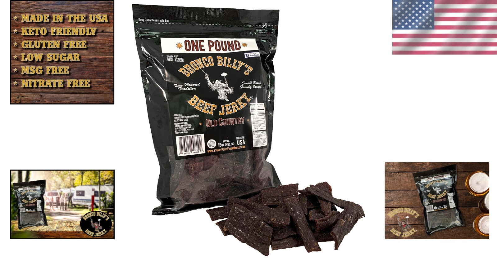 Delicious Old Country Hickory Smoked Jerky – 16oz, Perfect for Keto Dieters