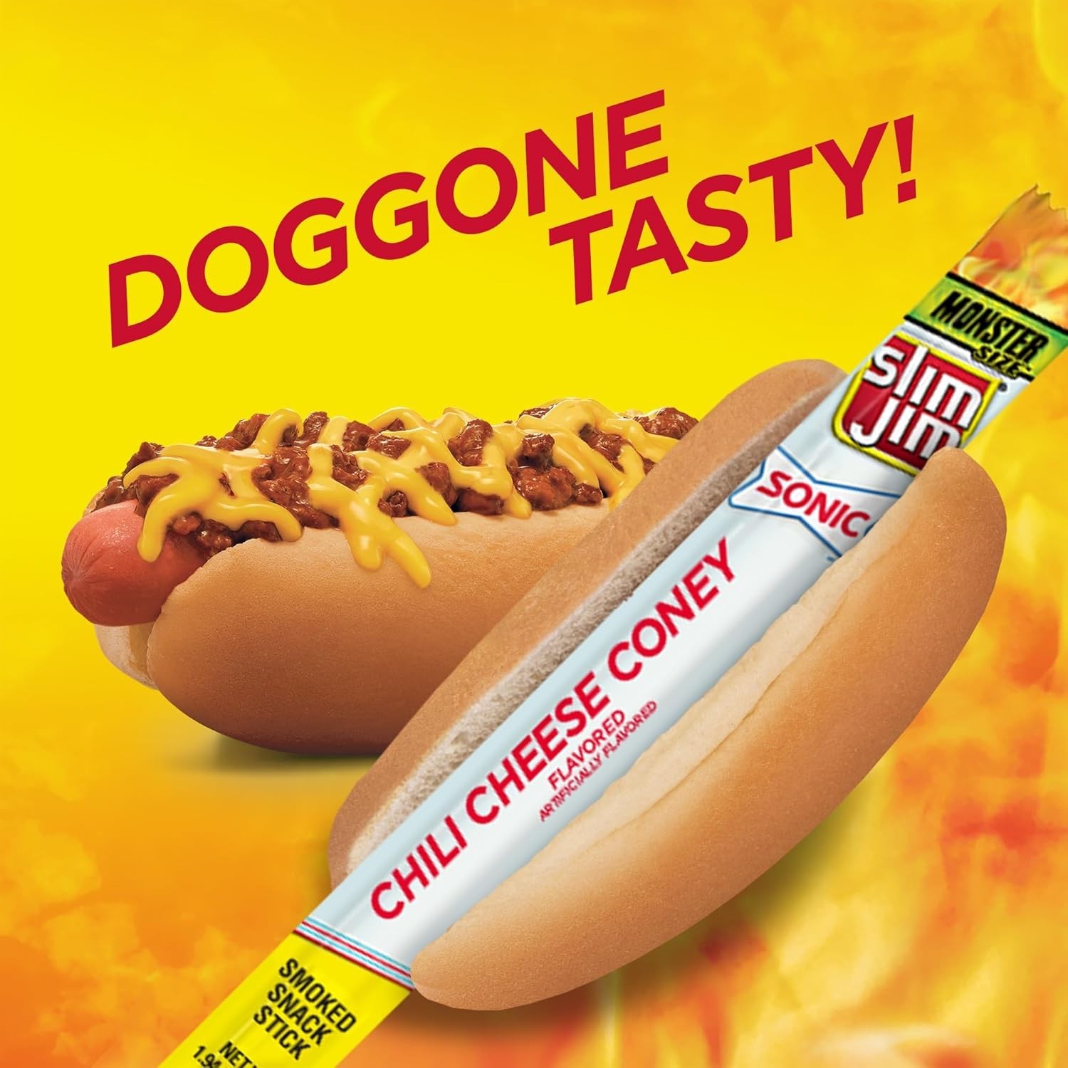 High Protein Monster Meat Sticks – Sonic Chili Cheese Coney Flavor, 1.94 oz Each