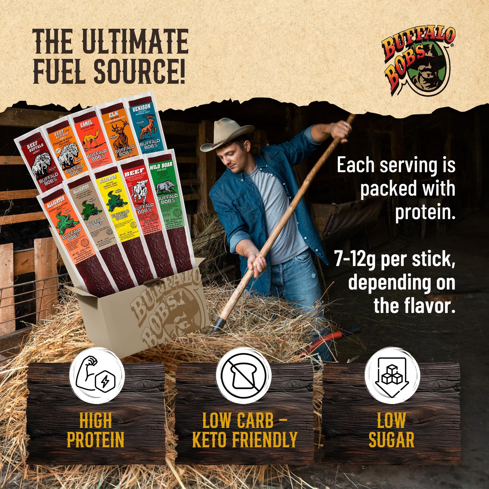 Exotic Jerky Variety Pack (10-Pack) – Wild Game Beef Snack Sticks Gifts