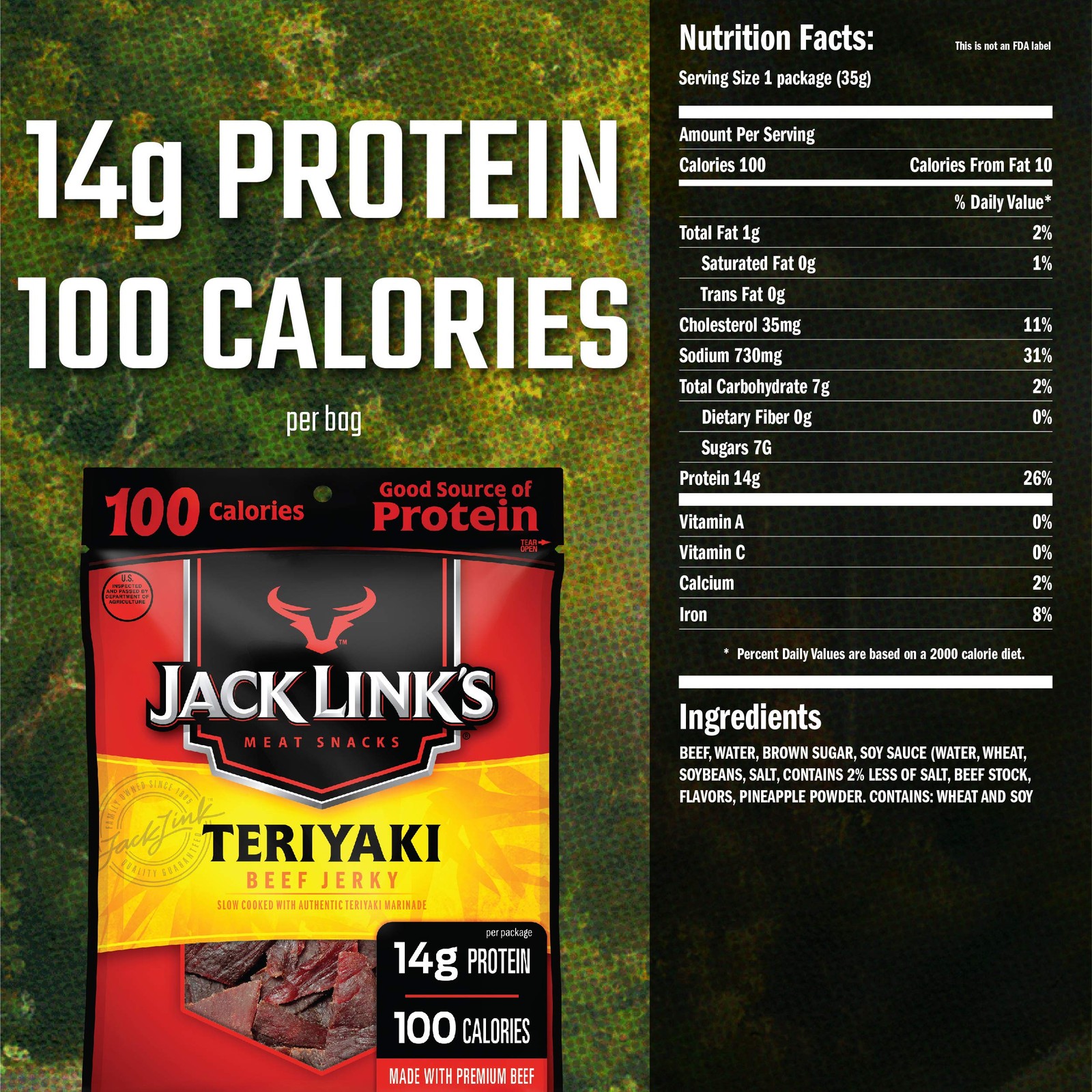 Jack Link’s Beef Jerky, Teriyaki, Bulk Jerky Pack – 1.25 Ounce (Pack of 10)