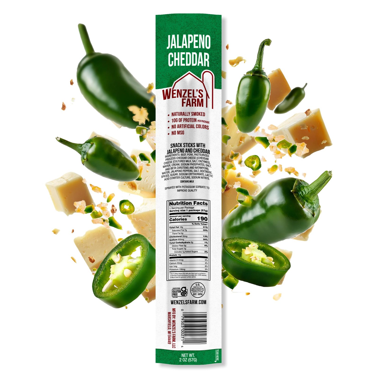 Wenzel’s Farm Jalapeno Cheddar Sticks │Snack Sticks │ Flavorful, Naturally Sm…