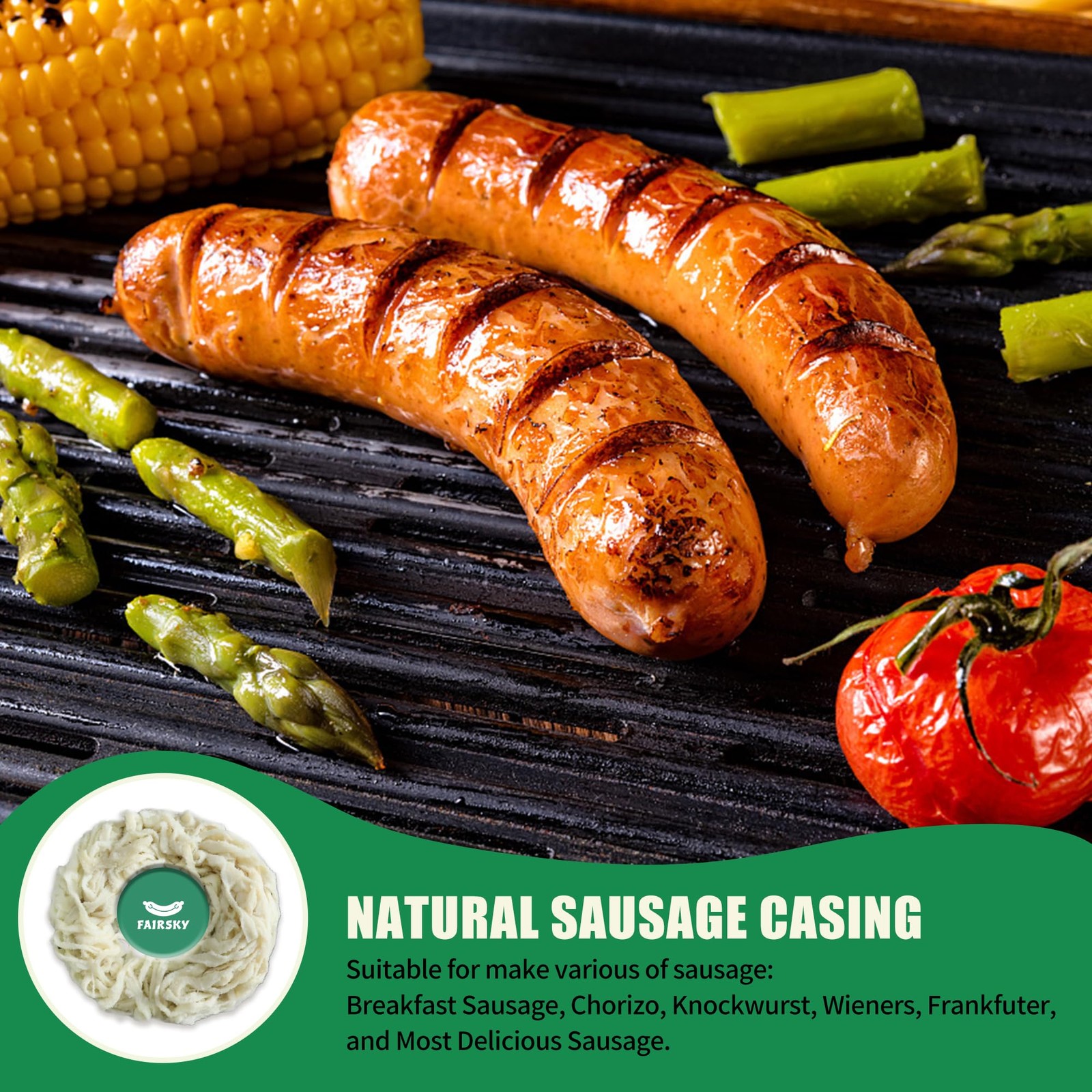 3638mm Natural Hog Sausage Casing Grade A PreTubed Italian 10m 32ft
