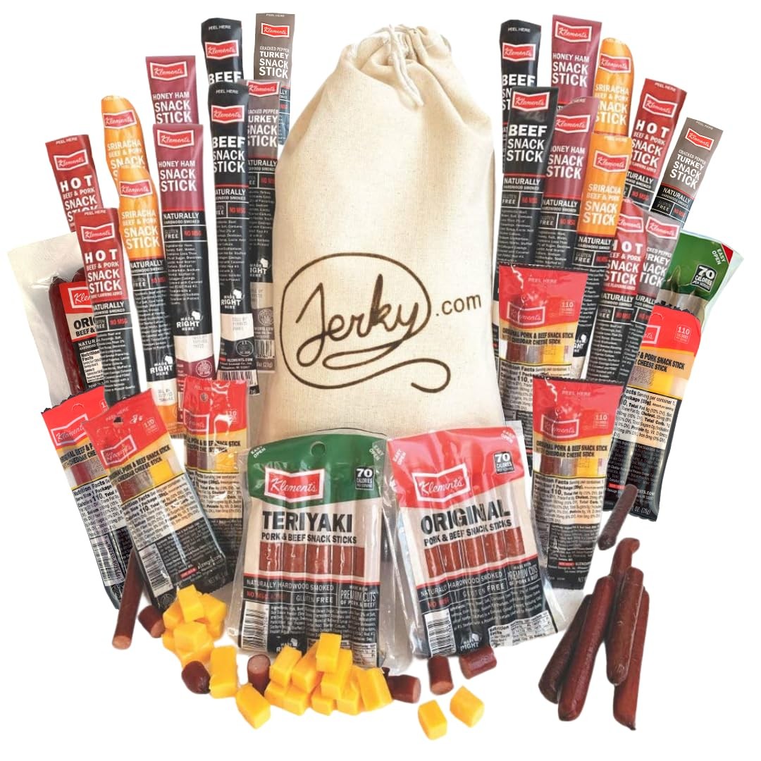 Jerky.com XXL Meat Sticks Gift Bag | 52 Piece Gift Basket with Beef Sticks, P…