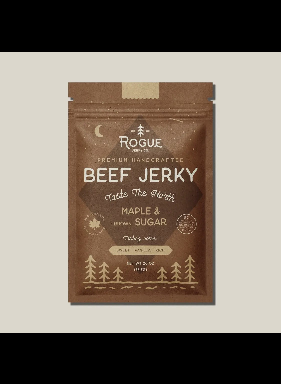 Buy 2 bags-Rogue Jerky Co. Maple & Brown Sugar Beef Jerky Sweet Style 56.7g