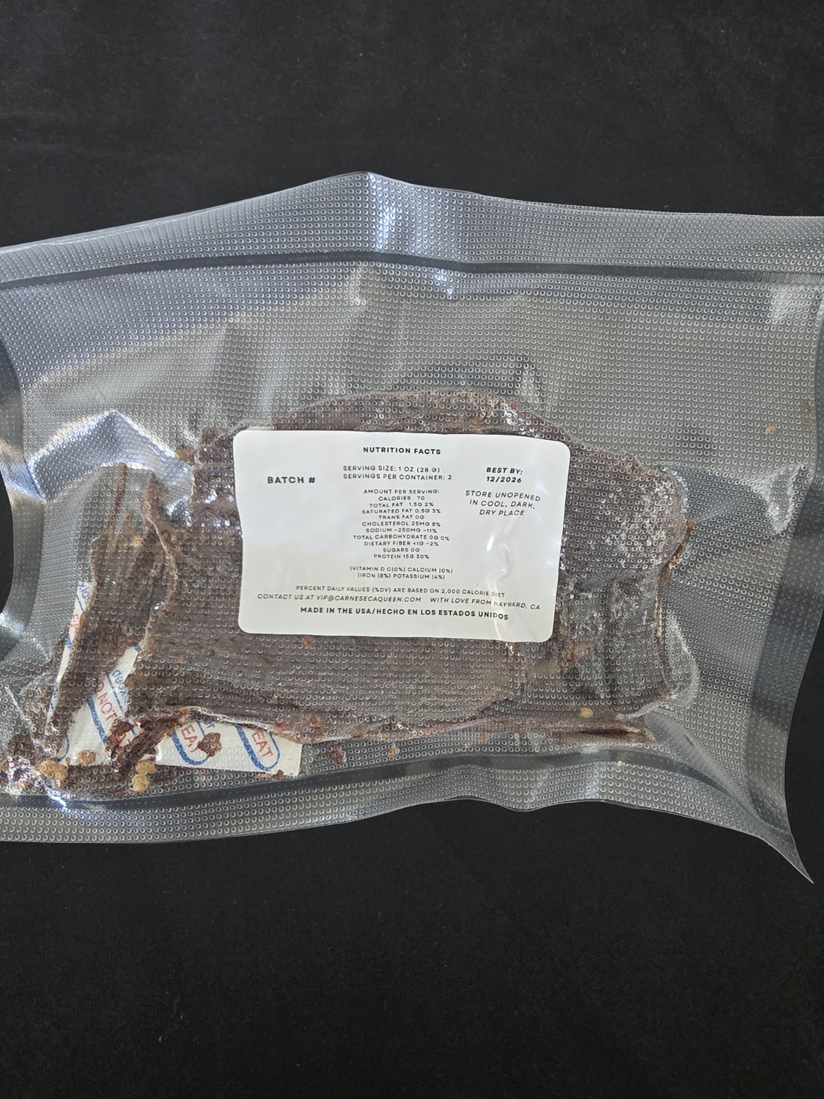 Carne Seca Queen Premium Beef Jerky – Chili Pepper Fire 🔥 1oz Vacuum Sealed