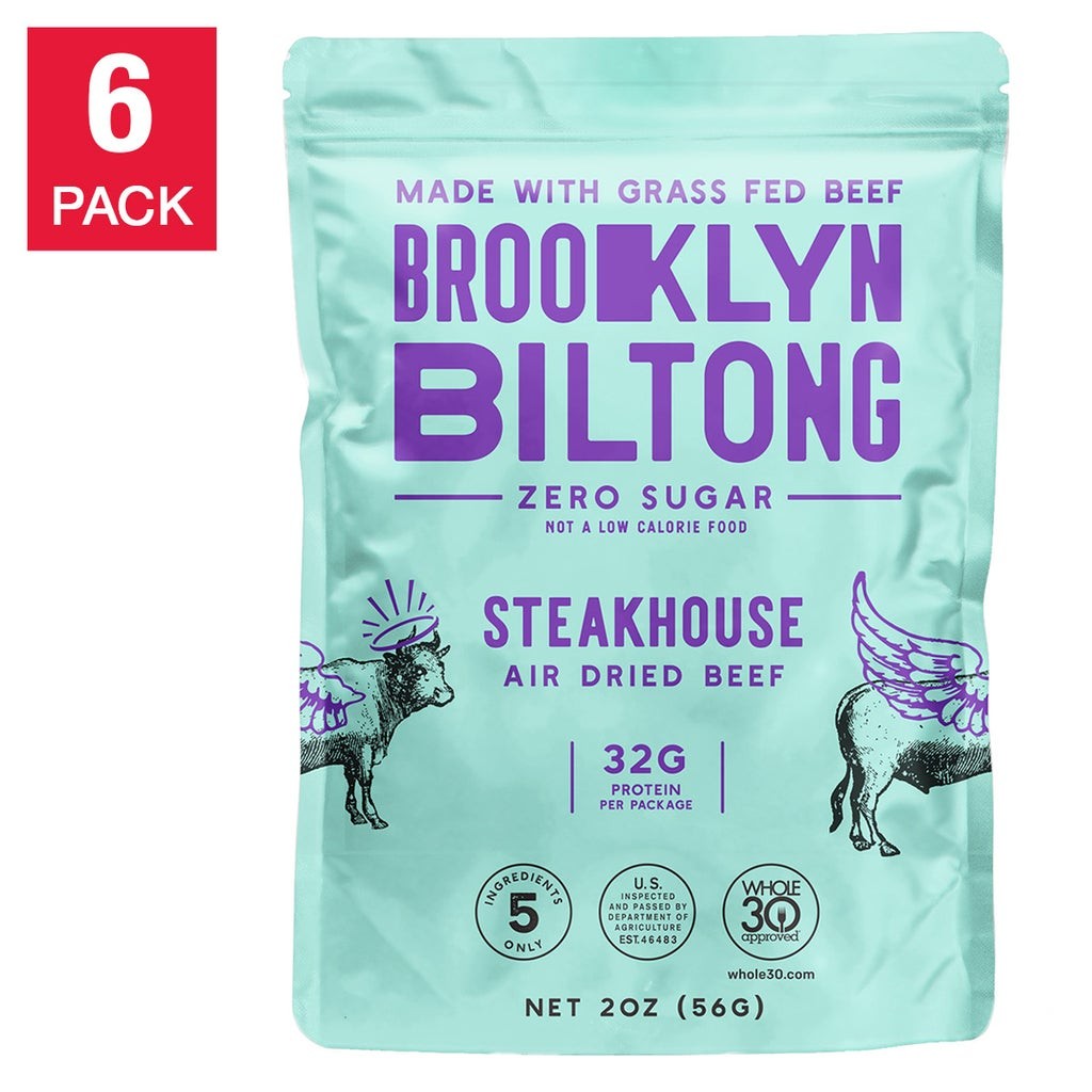 Brooklyn Biltong, Steakhouse Air Dried Beef, 2 oz, 6-count