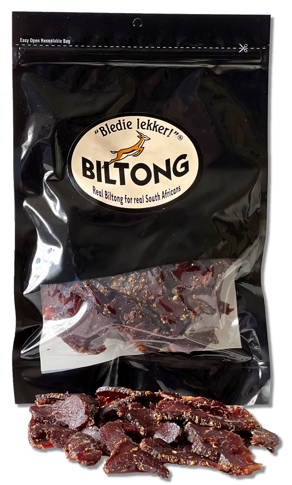 Bledie Lekker Biltong Sliced 8oz South African Style Beef Jerky Snack