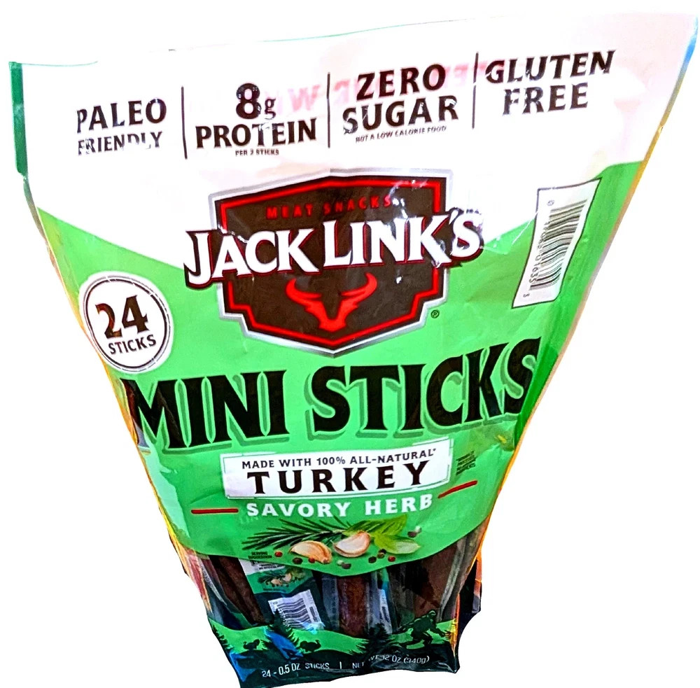 Jack Link’s Savory Herb Mini Turkey Stick 24 x 0.5 Oz EXP 09/2026
