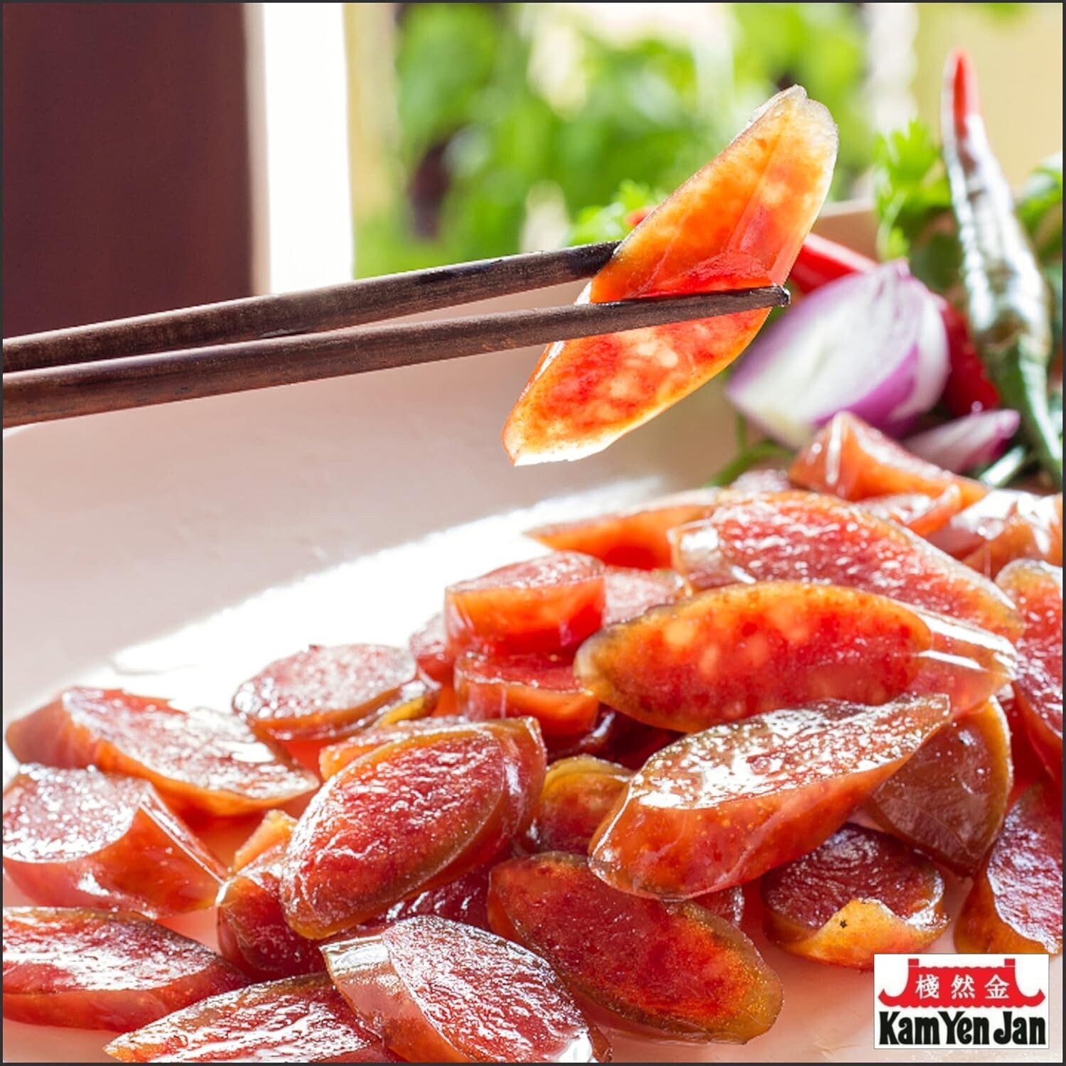 Kam Yen Jan Chinese Style Pork Sausage 14 Oz (Pack of 2) Made In USA