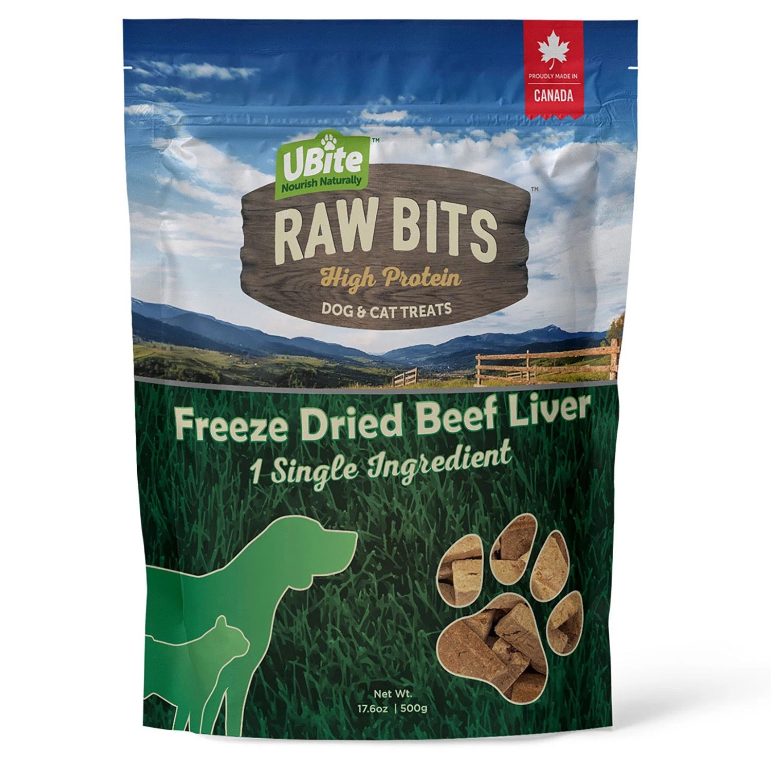 UBite Raw Bits Freeze-Dried Beef Liver Dog + Cat Treats (17 Ounce)