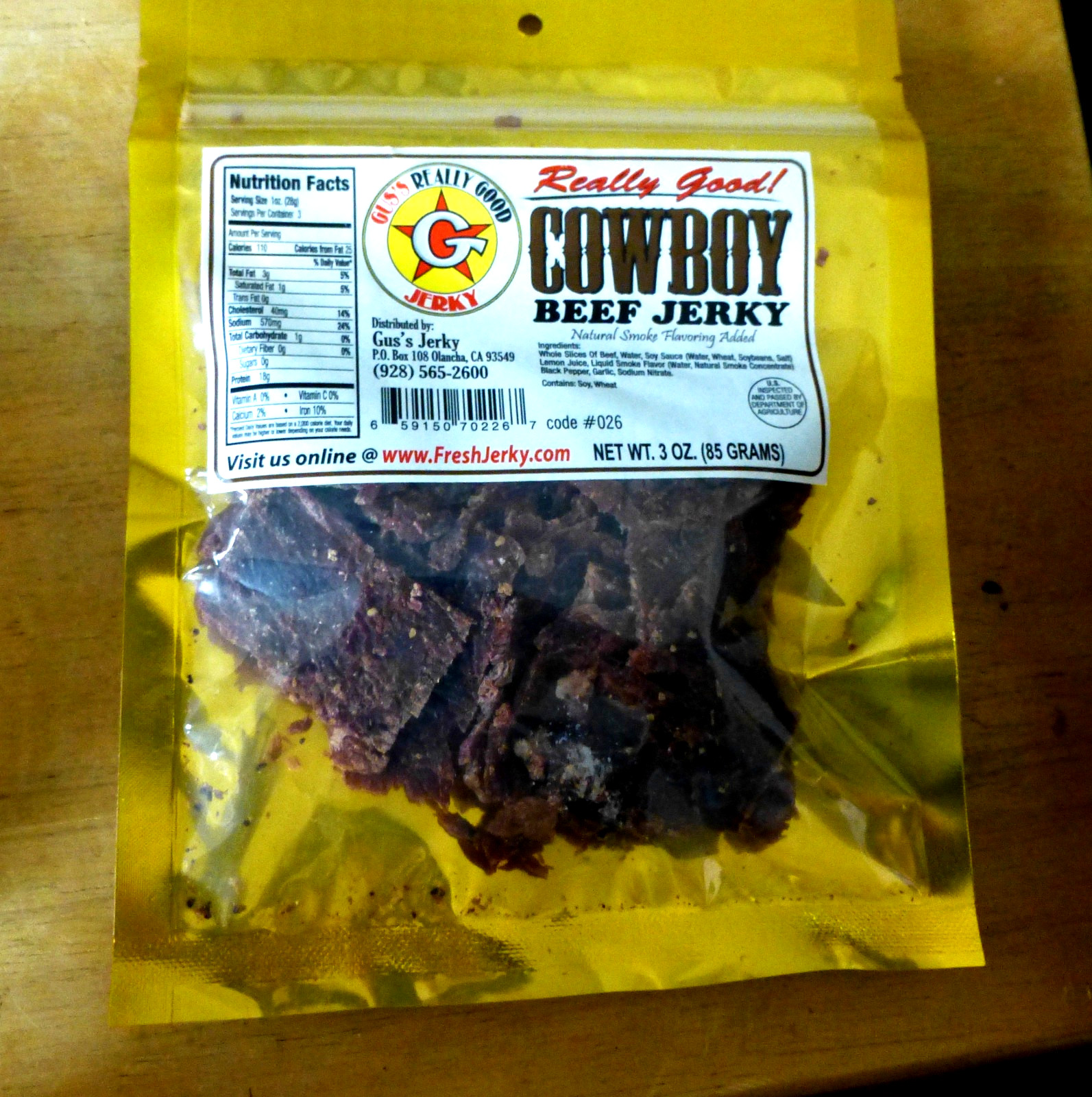 Beef Jerky 3oz. Really Good. See Pictures