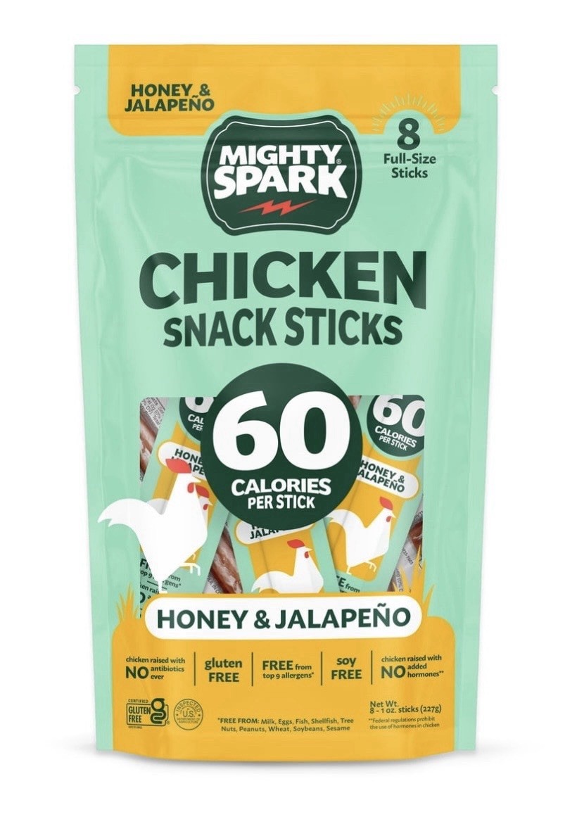 Mighty Spark, Honey And Jalapeno Chicken Snack Stick, 8 Oz, Pack Of 8. FREE SHIP