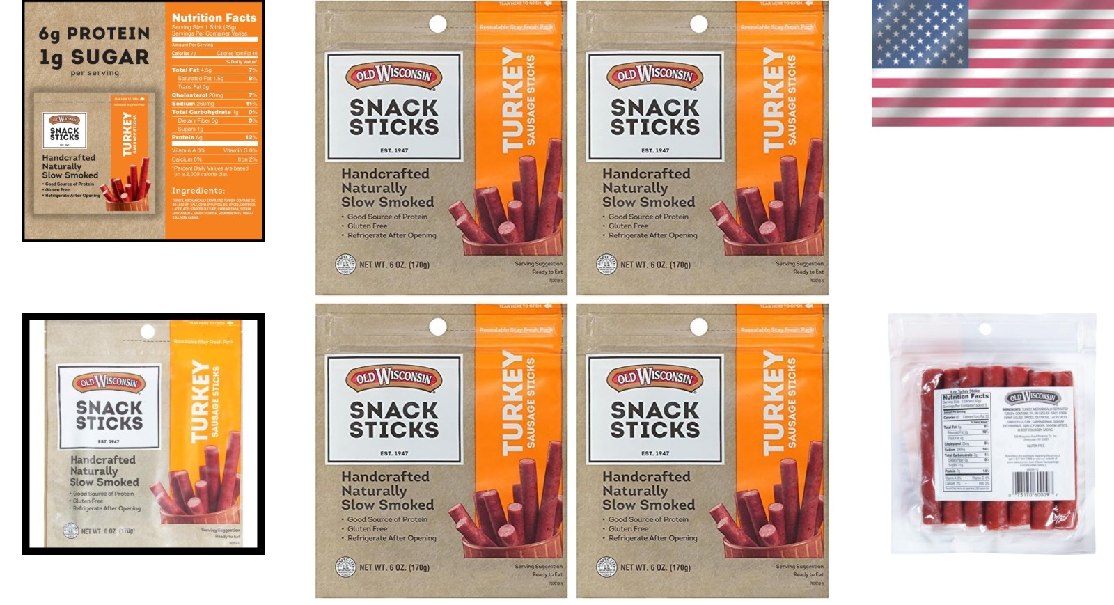 Turkey Sausage Snack Sticks, Naturally Smoked, Rea