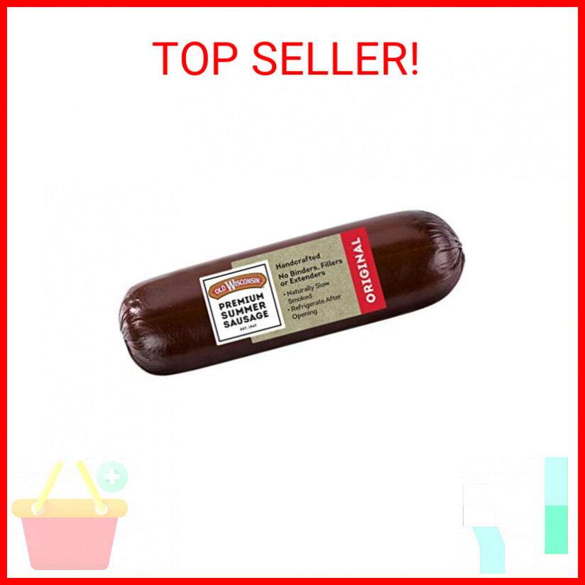 Old Wisconsin Premium Summer Sausage, 100% Natural Meat, Charcuterie, Ready to E