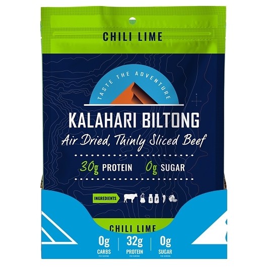 Kalahari Sliced Biltong Chili Lime Case, 2 Ounce, 8 Per Case