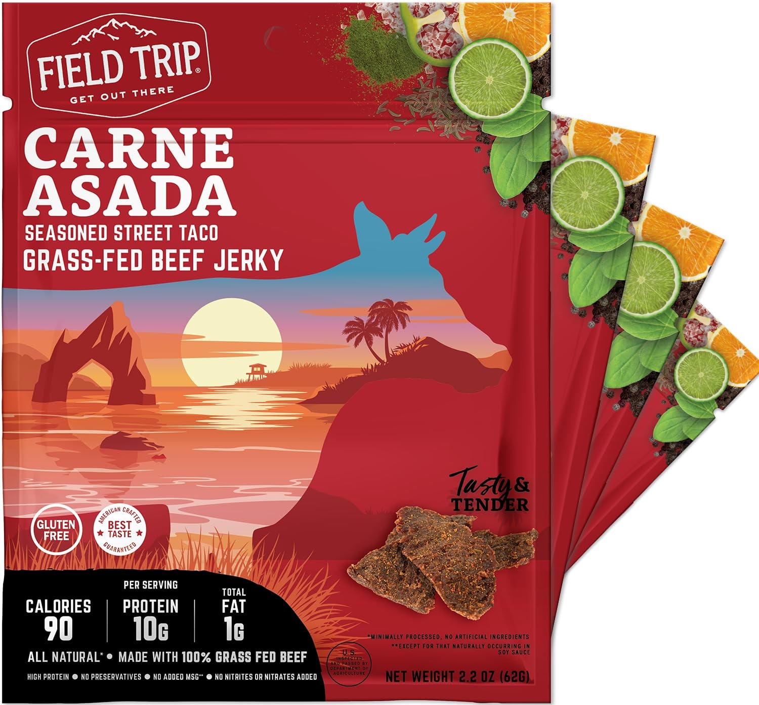 Field Trip Grass Fed Beef Jerky, Healthy Gluten Free Snacks, All Natural, Hig…