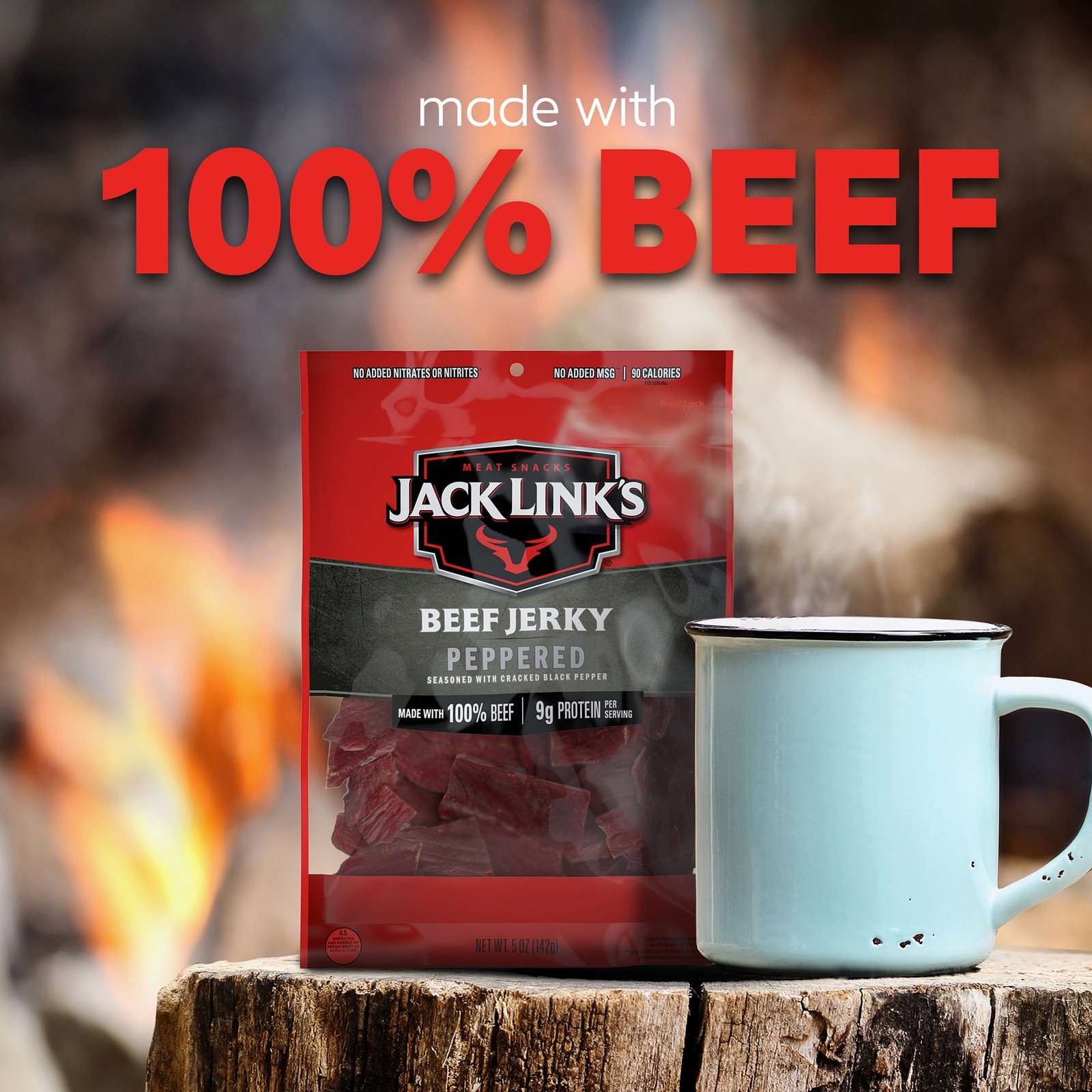 Jack Link’s Beef Jerky Peppered Made W/ 100% Beef 9g of Protein per Serving 5