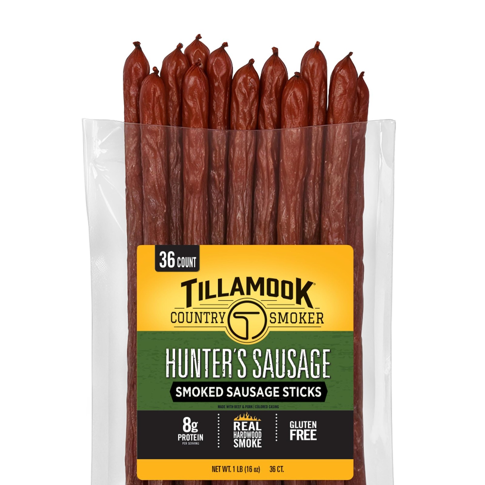 Tillamook Country Smoker Smoked Sausage, Hunter’s Sausage, 16 Ounce 36 Count