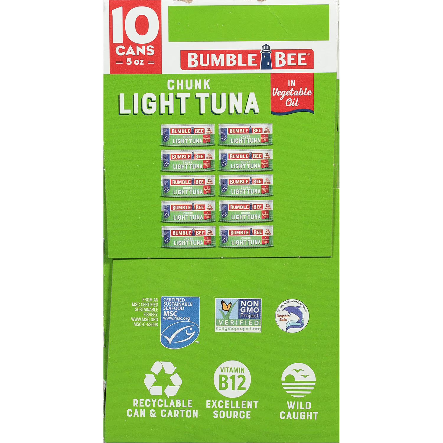 Bumble Bee Chunk Light Tuna in Oil, 5 Ounce (Pack of 10)