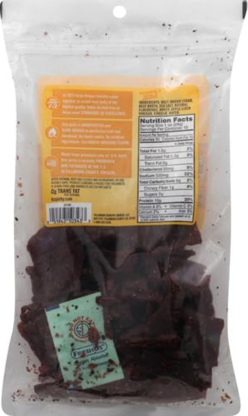 Hardwood Smoked Beef Jerky Honey Glazed 10oz Protein Snack Portable