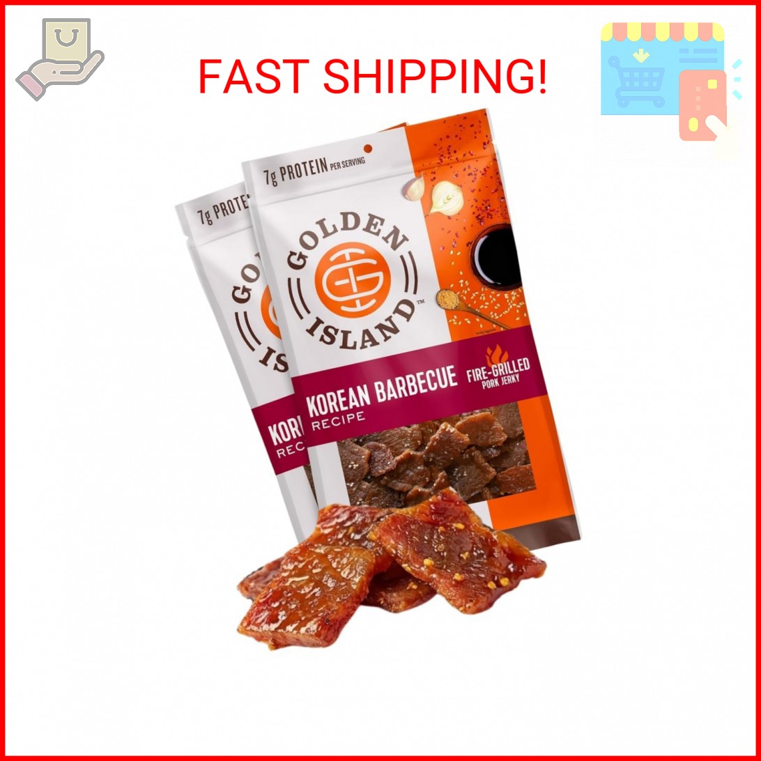 Golden Island Korean BBQ Pork Jerky – (2 Pack) 9 oz Resealable Bag – Fire-Grille