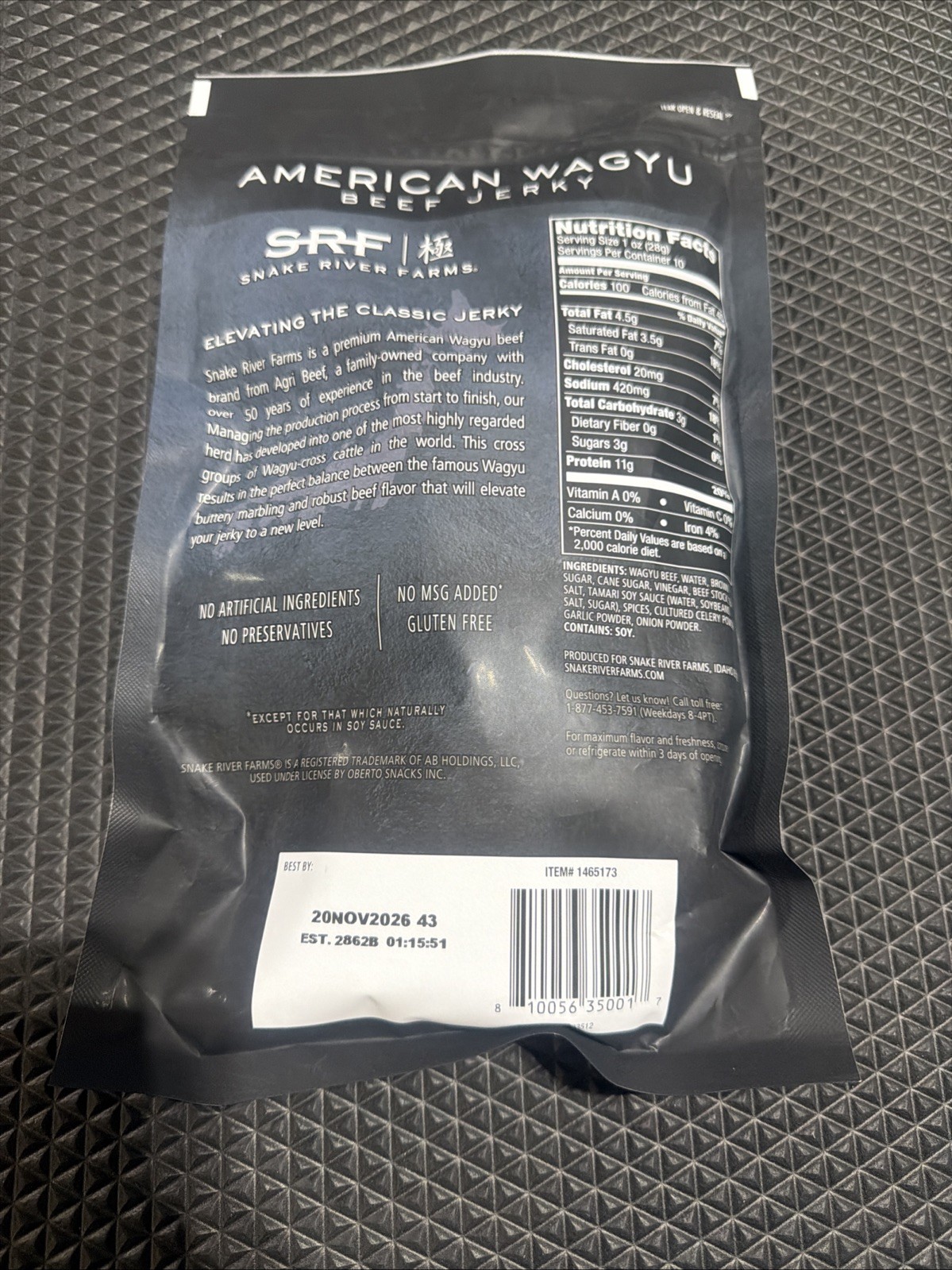 Snake River Farms American Wagyu Beef Jerky, 10 oz. EXP 11/20/2026