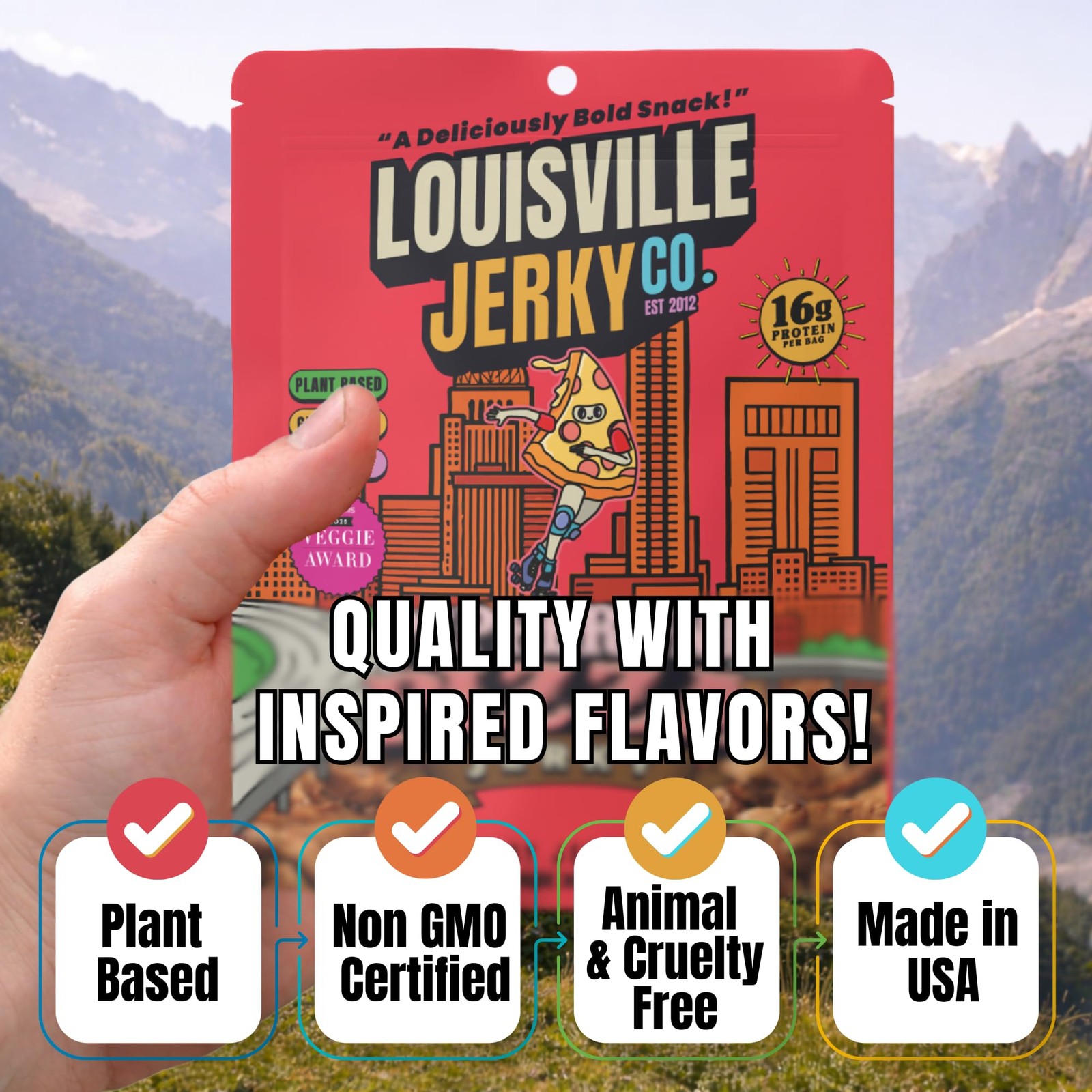 Louisville Vegan Jerky – Pepperoni Pizza Vegan and Vegetarian Friendly Meat …