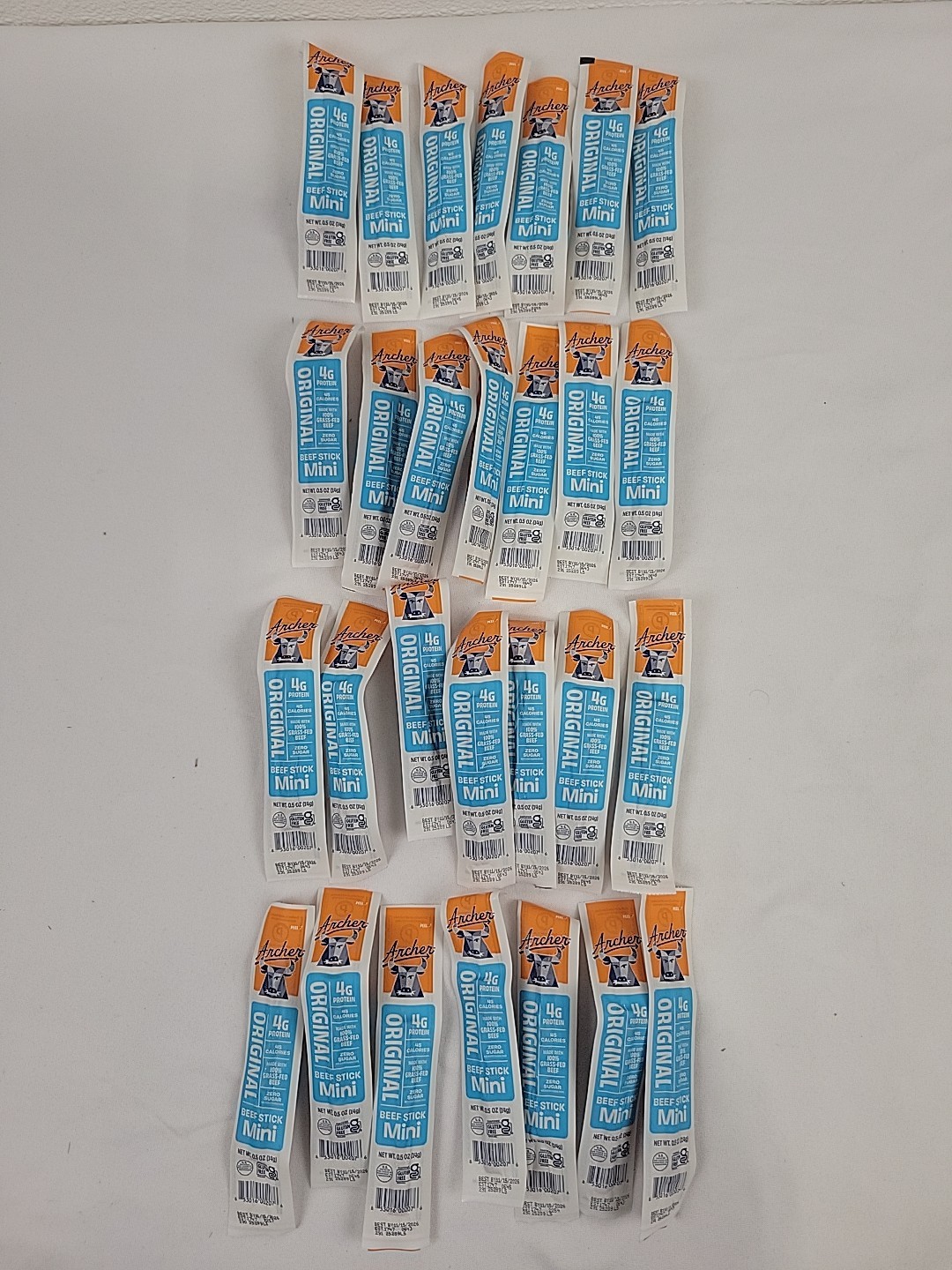 Archer Grass Fed Beef Mini Beef Sticks – Lot Of 28 – 0.5 Oz Each