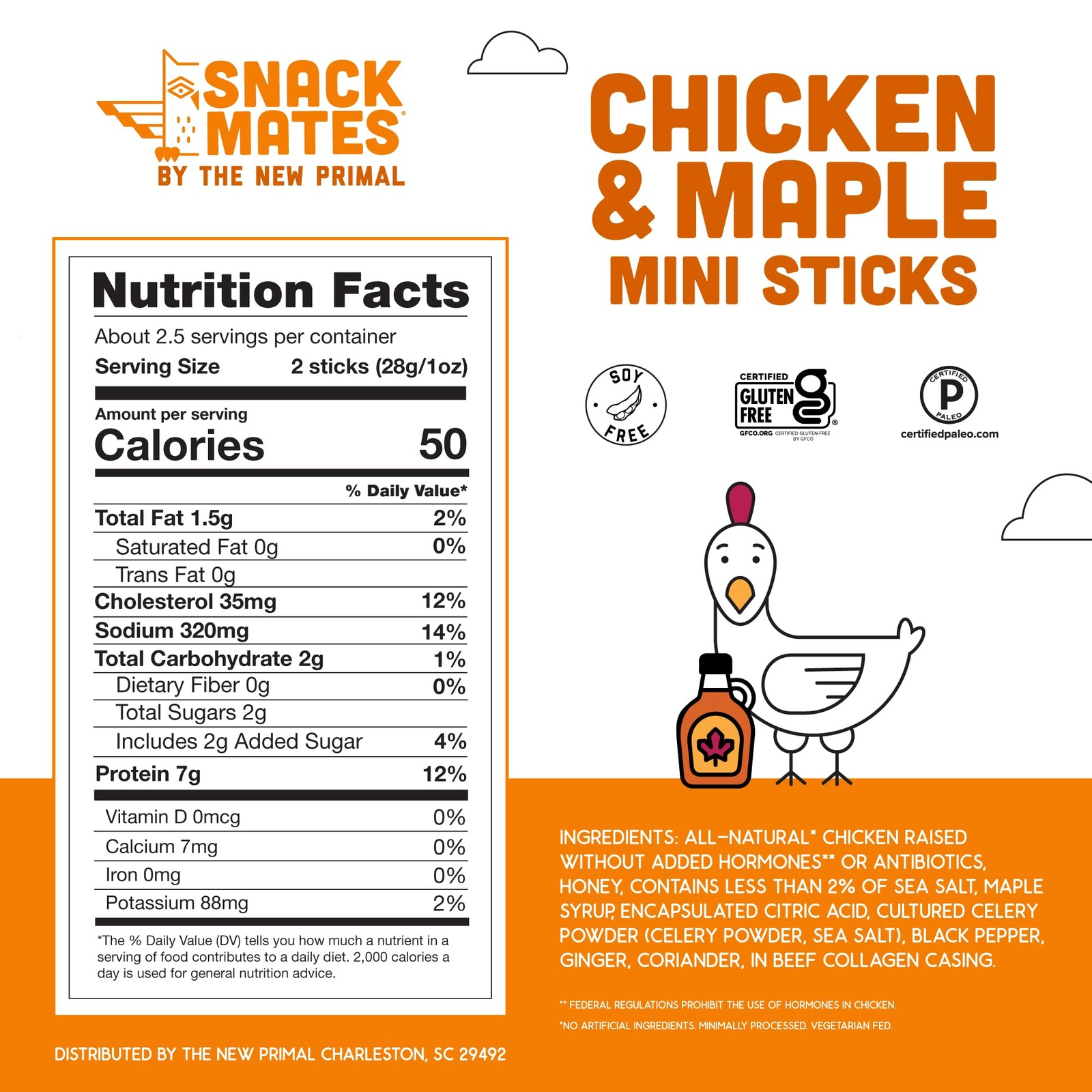 The New Primal Snack Mates Chicken & Maple Sticks Gluten Free Healthy Snacks …