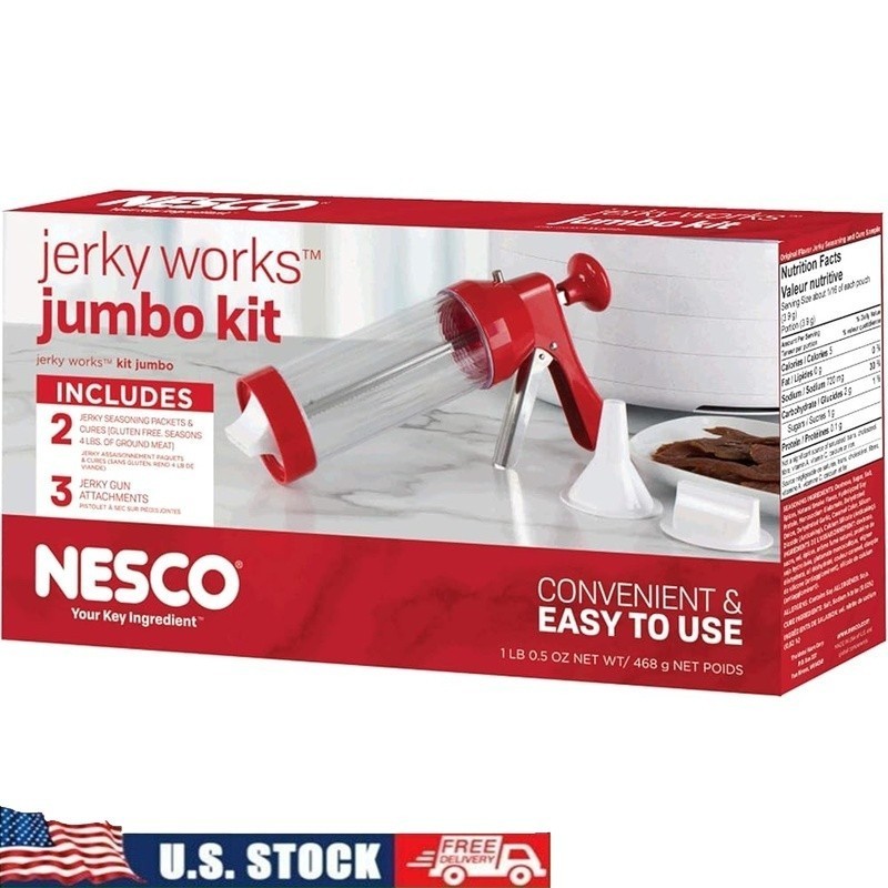 Original Jerky Seasoning Cure Kit W/ Jerky Gun Beef Pork Turkey 4lbs Meat New