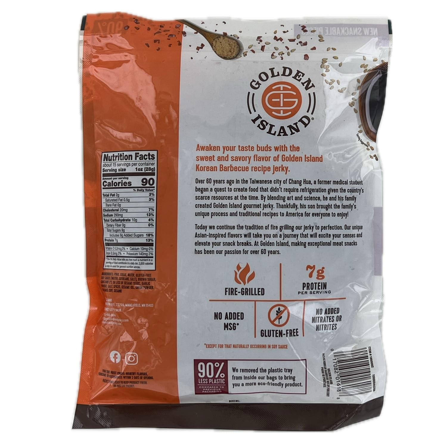Golden Island Korean Barbecue Pork Jerky, 14.5 Ounce